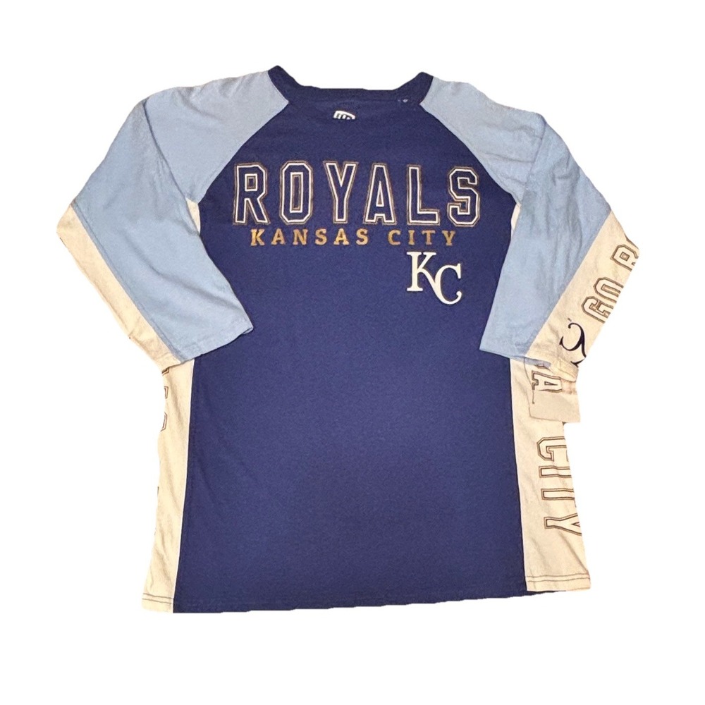 NWT Kansas City Royals Hands High Size Large MLB Spell‎ Out on Front Arms Sides